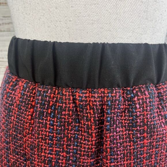 Ann Taylor Loft Skirt size Medium Pink Blue Tweed Pockets Straight Above Knee - Picture 3 of 8